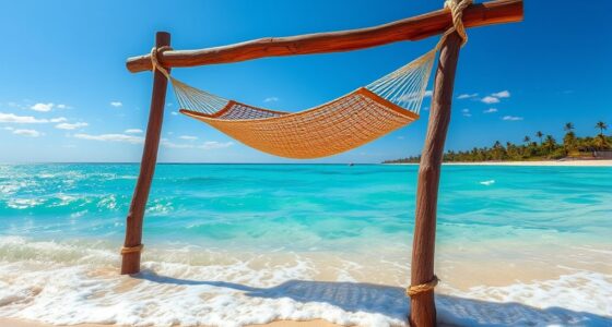 beach hammock floating setup