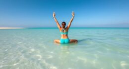 floating beach yoga poses
