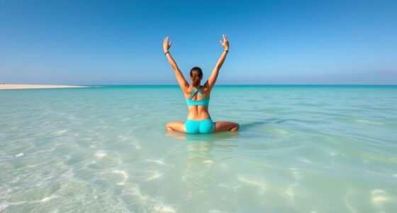 floating beach yoga poses