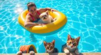 floating safely with pets