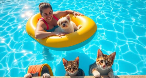 floating safely with pets