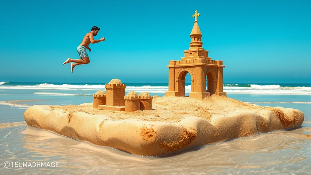 floating sand sculpture techniques