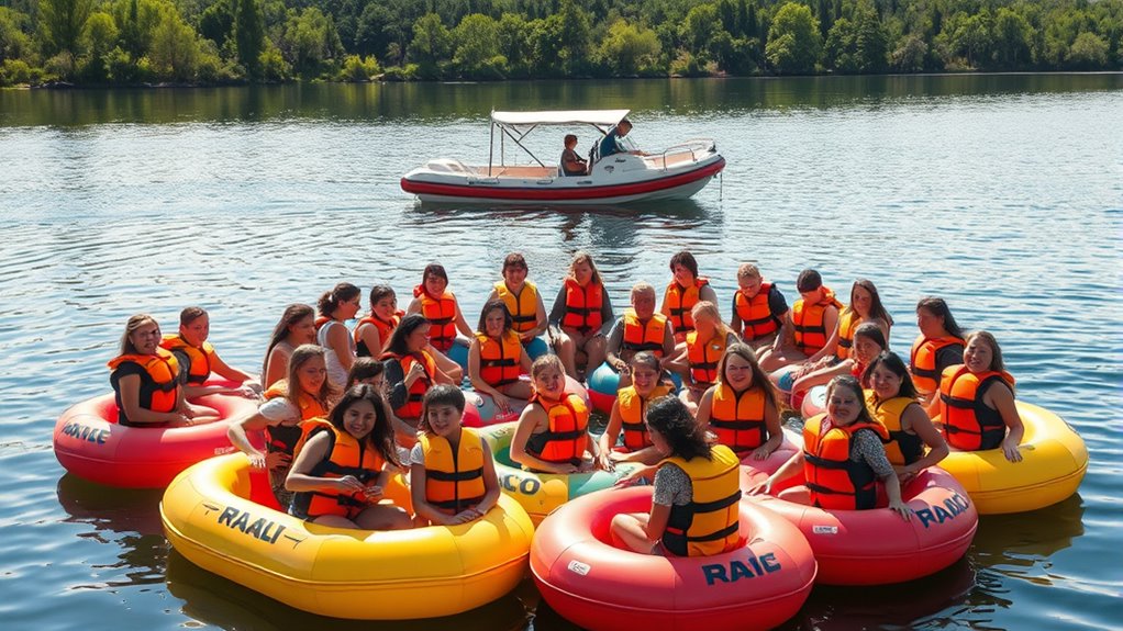 large group floating safety