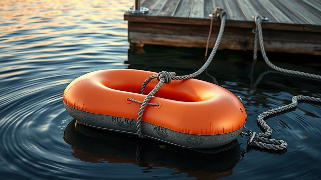 secure floats with weather precautions