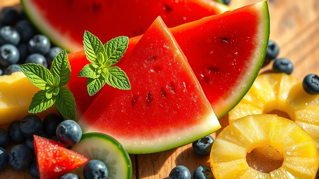 watermelon and hydrating fruits