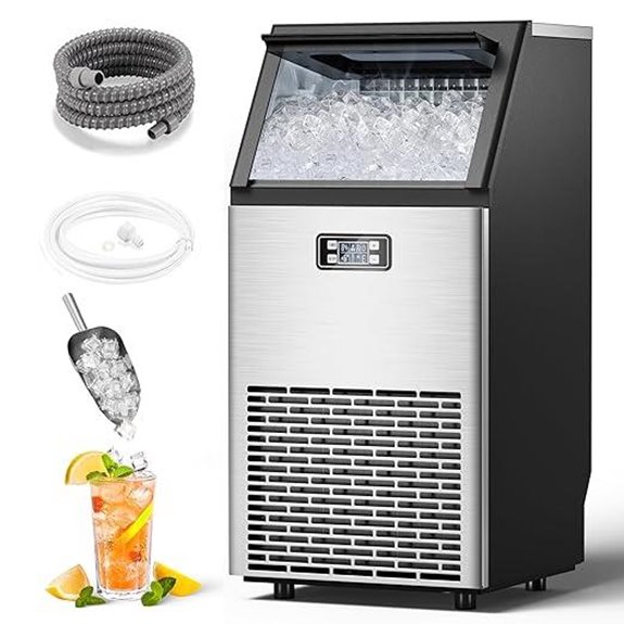 COWSAR 100Lbs Commercial Ice Machine with Storage