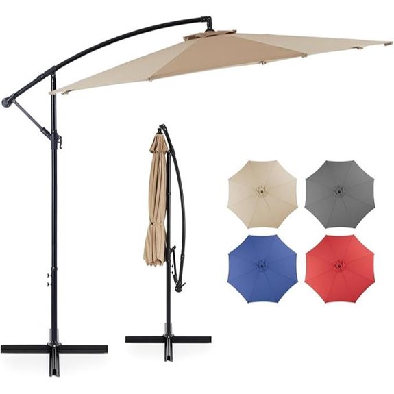 DUMOS 10FT Cantilever Outdoor Offset Umbrella with Tilt