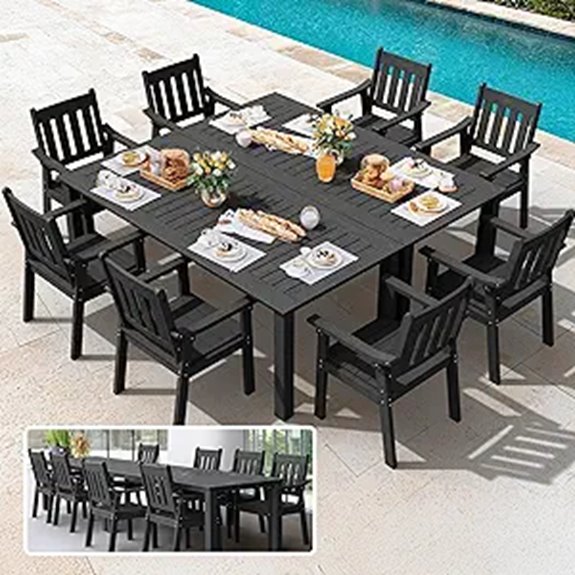 YEFU HIPS 10-Piece Patio Dining Set with Umbrella