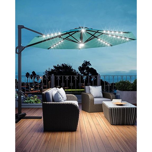 GarveeLife 10FT Patio Umbrella Cantilever Umbrella Outdoor