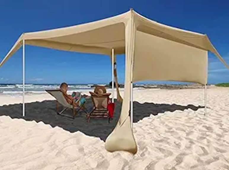 Beach Canopy Tent Shade 10x10FT with Sidewalls