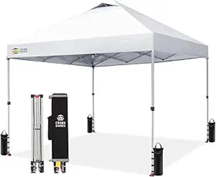 CROWN SHADES 10x10 Pop Up Canopy with Cover