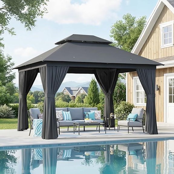 AOXUN 10x12 Outdoor Gazebo with Mosquito Netting