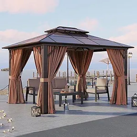 Aoxun 10x12 Outdoor Gazebo with Curtains and Net