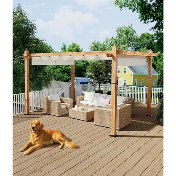 GarveeLife 10x13 ft Aluminum Pergola with Canopy