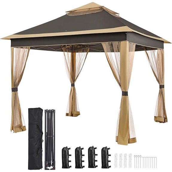 Yaheetech 11x11 Pop Up Garden Gazebo with Mesh