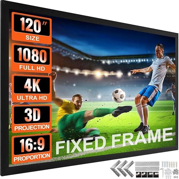 VEVOR 120 Fixed Frame 4K Projector Screen