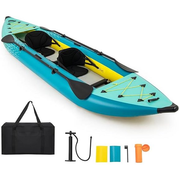GYMAX 12.5Ft Inflatable Tandem Kayak with Accessories