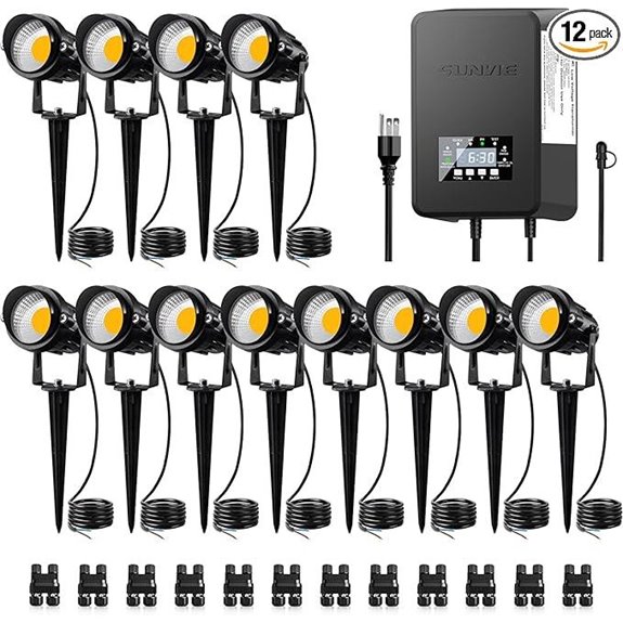 SUNVIE 12 Pack Low Voltage Landscape Lights Kit