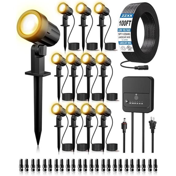 ZZXX 12-Pack Low Voltage Landscape Lighting Kit