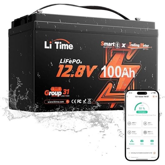 Litime 12V 100Ah Lithium Battery for Marine & RV