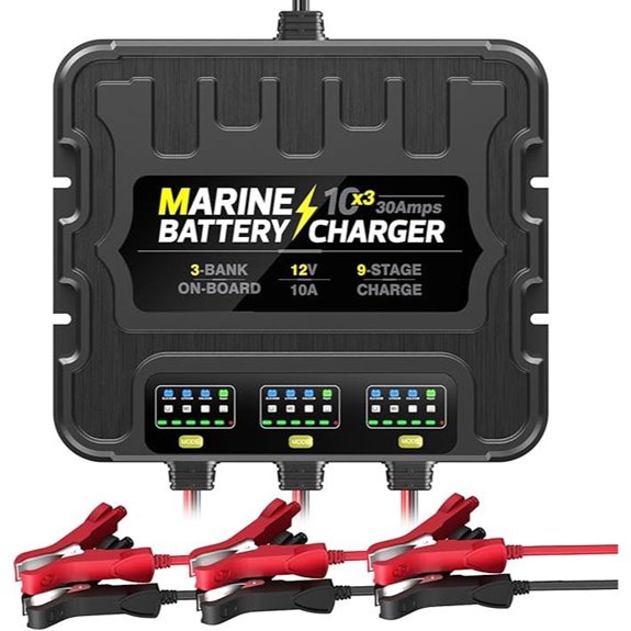 Marine Battery Charger 12V 30A Waterproof Battery Maintainer