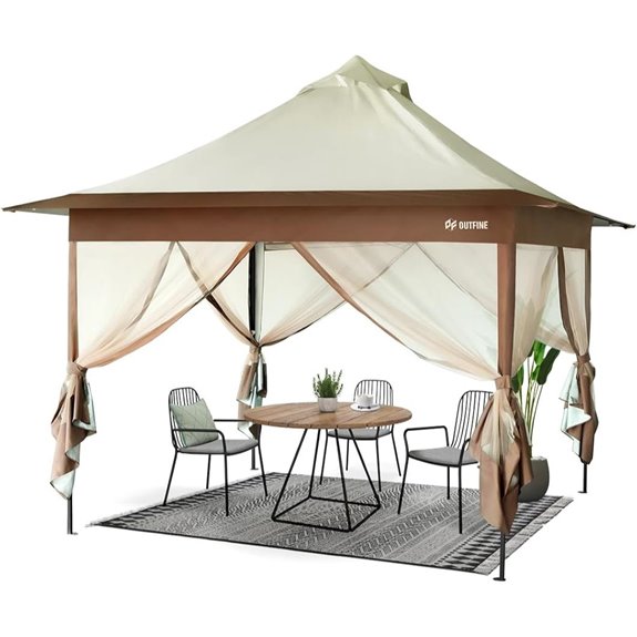 OUTFINE 12x12 Pop Up Gazebo with Mesh Curtains