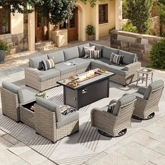 HOOOWOOO 13-Piece Outdoor Sectional Furniture Set