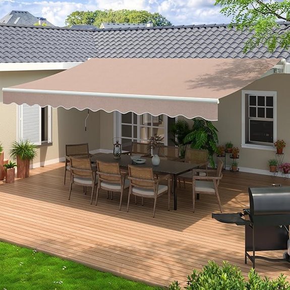 Retractable Patio Awning 13x8 ft Sun Shade Cover