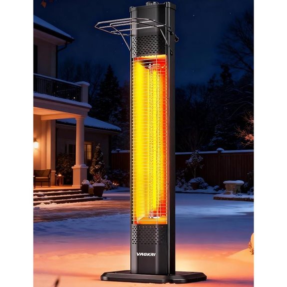 VAGKRI 1500W Infrared Patio Heater with Safety Features