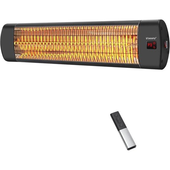Wall-Mounted 1500W Infrared Patio Heater with Timer