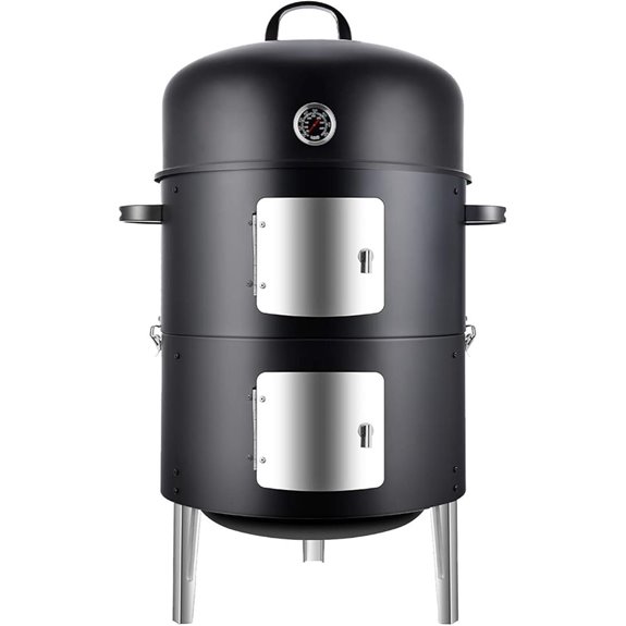 Realcook 17-Inch Steel Charcoal Smoker BBQ Grill