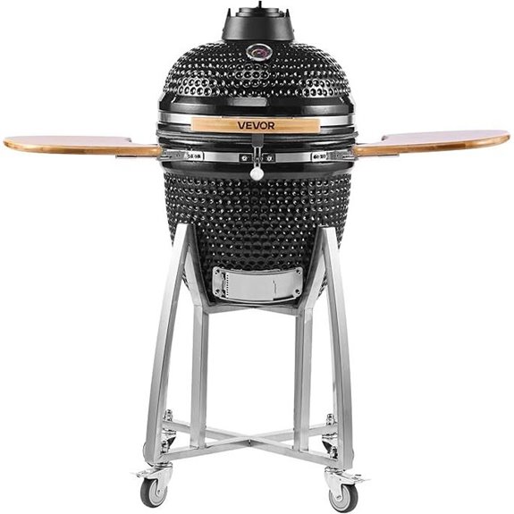 VEVOR 18 Charcoal Kamado Smoker Grill with Side Shelf