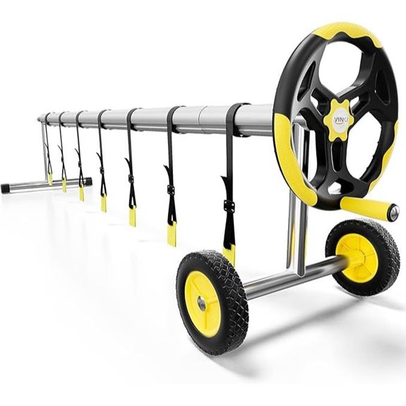 VINGLI 18ft Pool Cover Reel Set for Inground Pools