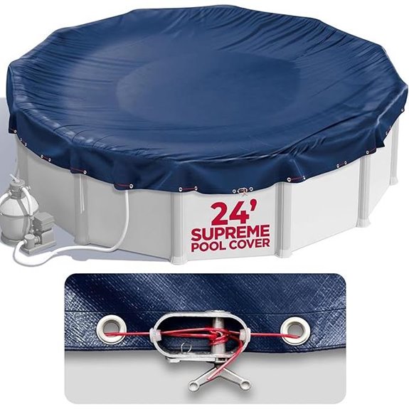 24 ft Above Ground Pool Cover with Mesh