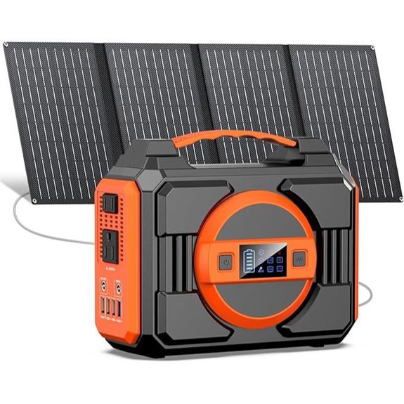 Solar Powered 300W Portable Generator with Solar Panels