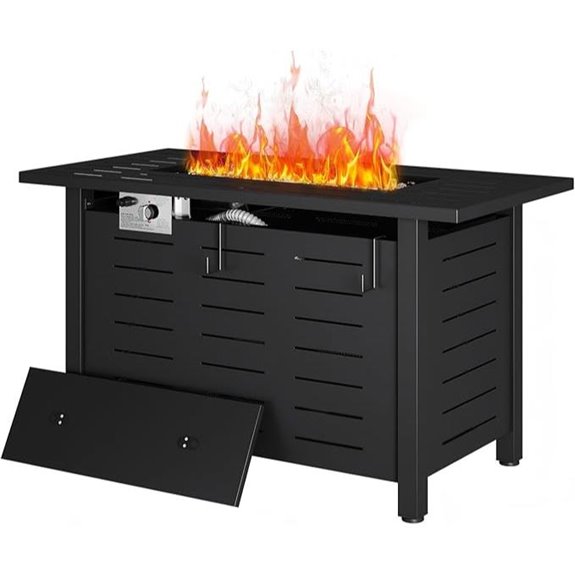 Aoxun 41-Inch Propane Fire Pit with Lava Rocks