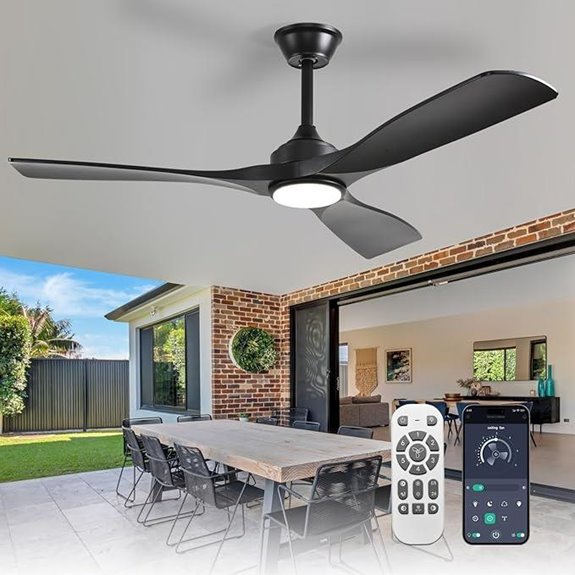 Depuley 52-Inch Dimmable Outdoor Ceiling Fan with Light