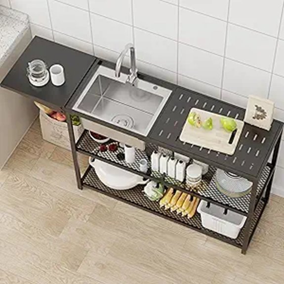 LUCKWIND 55 Freestanding Kitchen Utility Sink
