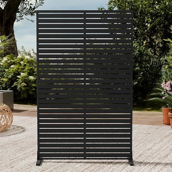 Outdoor Privacy Screen 72 H×47 W with Steel Poles
