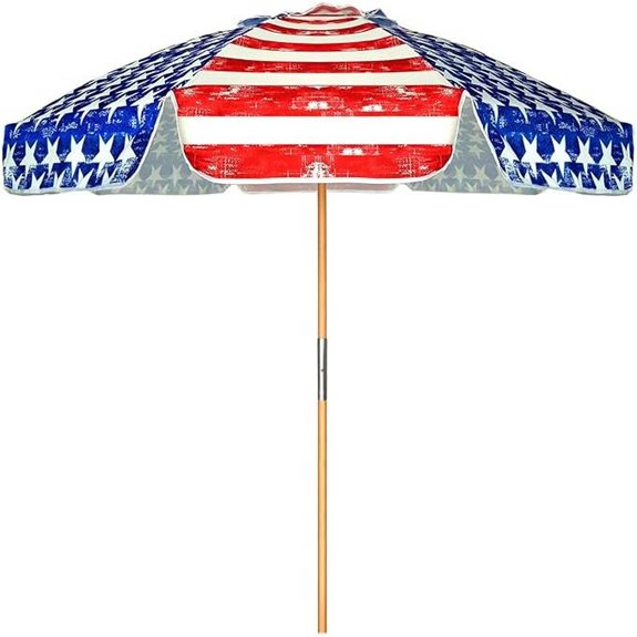 AMMSUN 7.5ft Heavy Duty Beach Umbrella with Carry Bag