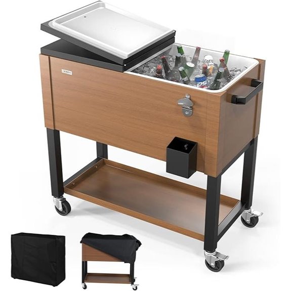 VINGLI 80 Quart Rolling Ice Cooler on Wheels