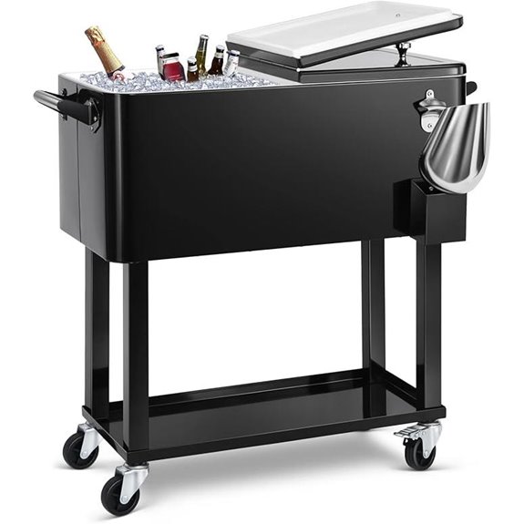 EDOSTORY 80 Quart Rolling Cooler with Ice Scoop