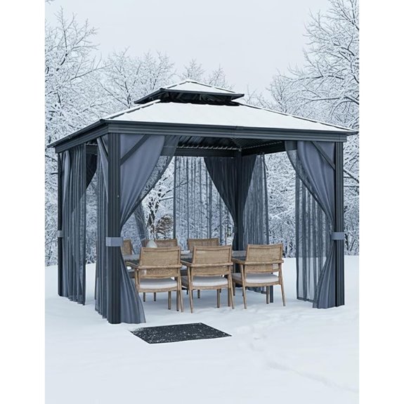 GarveeLife 8ft Hardtop Gazebo with Frame and Net