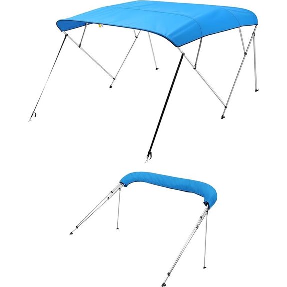 VEVOR 4 Bow Boat Bimini Top 8ft Waterproof