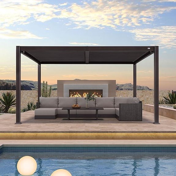 Purple Leaf Adjustable Aluminum Pergola with Retractable Roof