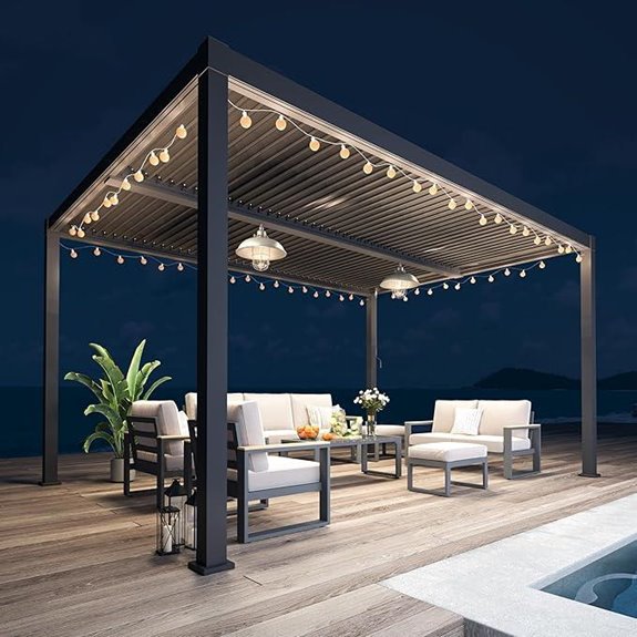 Louvered Aluminum Pergola 12'x16' with Rainproof System