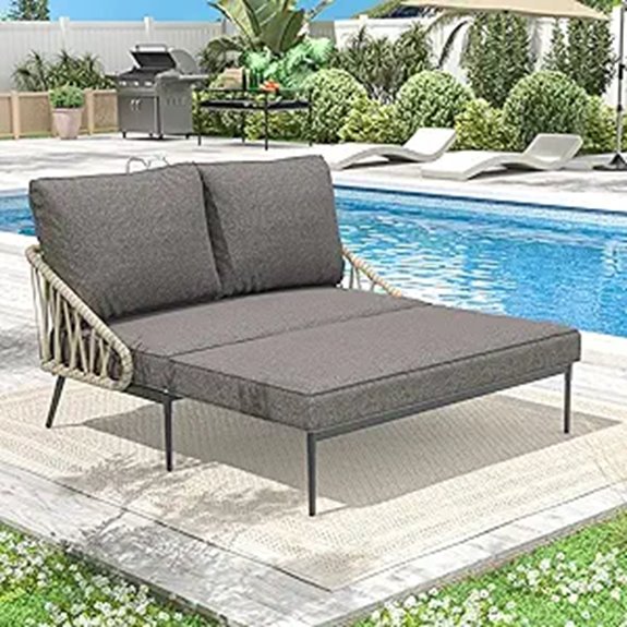 Adjustable Outdoor Patio Daybed with Cushions