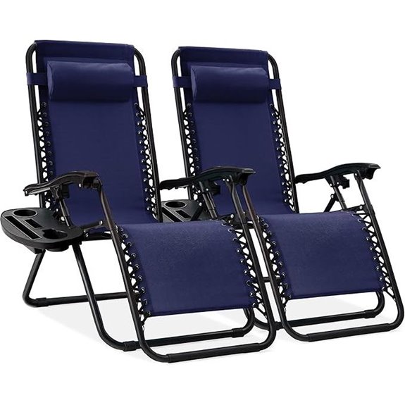 Adjustable Steel Mesh Zero Gravity Lounge Chairs (Set of 2)