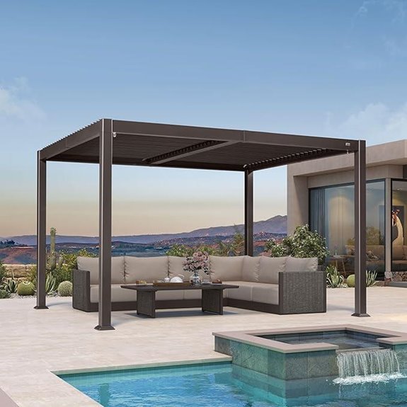 Purple Leaf 10x12 Adjustable Louvre Pergola