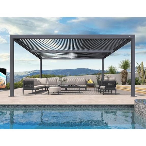 Purple Leaf Aluminum Pergola with Adjustable Roof